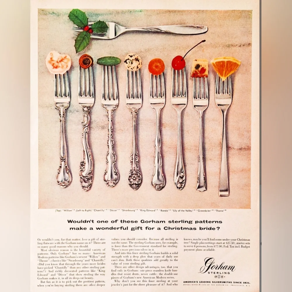 Vintage Gorham Sterling Silver Spoon Brooch Pin 1953 Décor pattern Decor - Picture 6 of 12